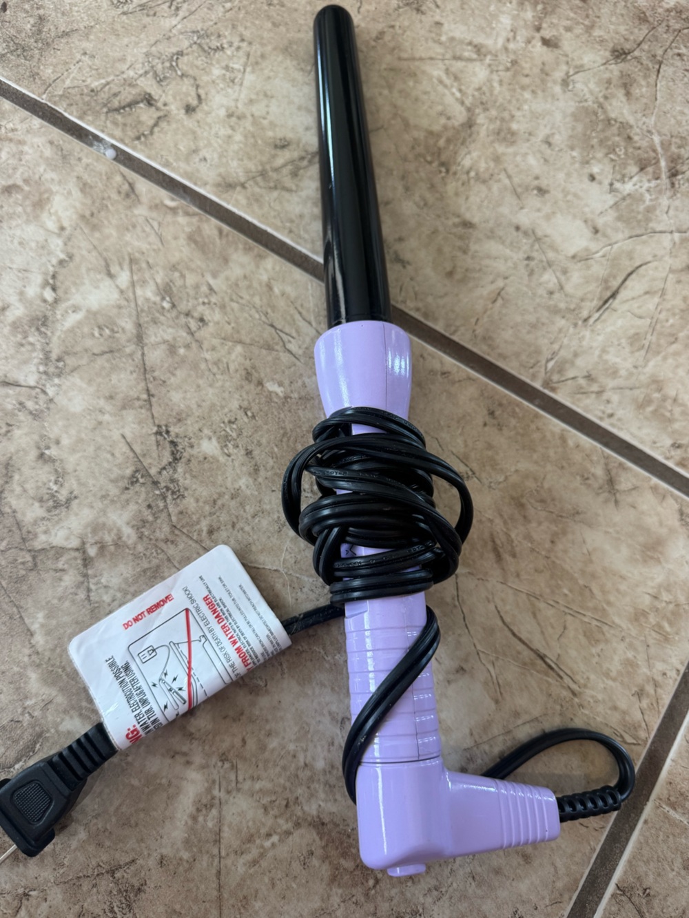 Lavender Mini Curling Wand - Black Barrel